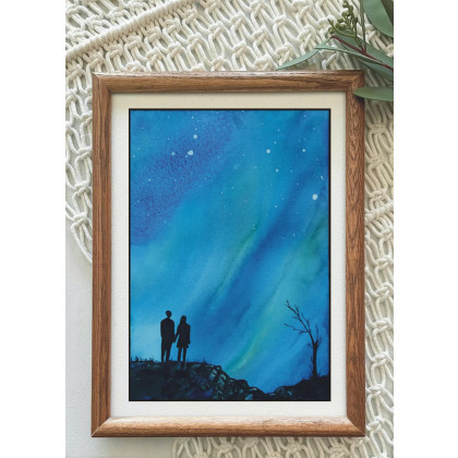 Akwarela Akwarelka Obraz pt. Bezmiar 26 x 18 cm, Beata Rudecka, obrazy akwarela