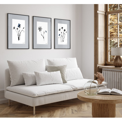 Maja Gajewska - grafika tech. mieszana - Grafika z ramą - nr 125 - chabry foto #1