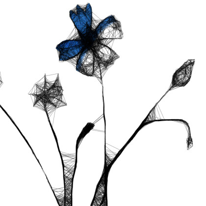 Maja Gajewska - grafika tech. mieszana - Grafika z ramą - nr 124 - chabry foto #2