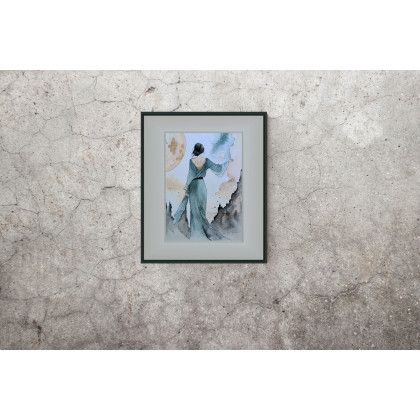 Joanna Tomczyk - obrazy akwarela - Księżycowa serenada, Akwarela 23 x 31 cm foto #2
