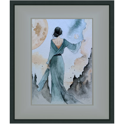 Joanna Tomczyk - obrazy akwarela - Księżycowa serenada, Akwarela 23 x 31 cm foto #4