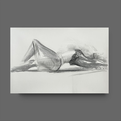 Alina Louka - rysunek węglem - Woman 100x68 foto #1