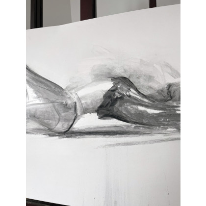 Alina Louka - rysunek węglem - Woman 100x68 foto #3