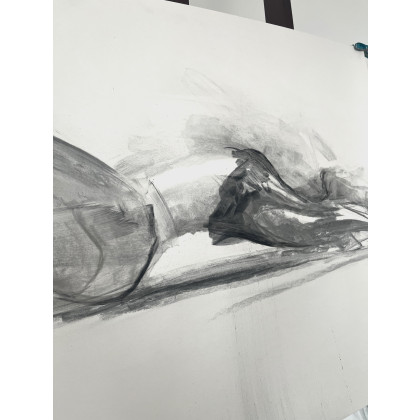 Alina Louka - rysunek węglem - Woman 100x68 foto #4