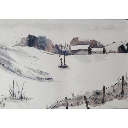 Akwarela Akwarelka Obraz pt. Onegdaj 26 x 18 cm, Beata Rudecka, obrazy akwarela