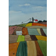 Akwarela Akwarelka Obraz pt. Pola 6.   27 x 19 cm