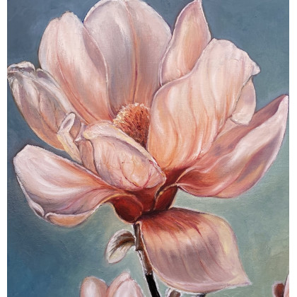Myroslava Burlaka - obrazy olejne - Rozkwitająca magnolia w promieniach słońca. foto #1