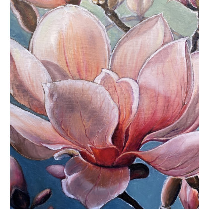 Myroslava Burlaka - obrazy olejne - Rozkwitająca magnolia w promieniach słońca. foto #2
