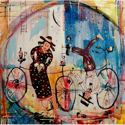 Dariusz Grajek - olej + akryl - Tandem miłości... foto #1