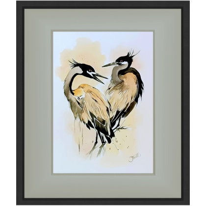 Joanna Tomczyk - obrazy akwarela - Żurawie - Symbol wieczności, Akwarela 24x34 cm foto #4