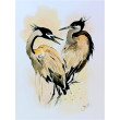 Żurawie - Symbol wieczności, Akwarela 24x34 cm