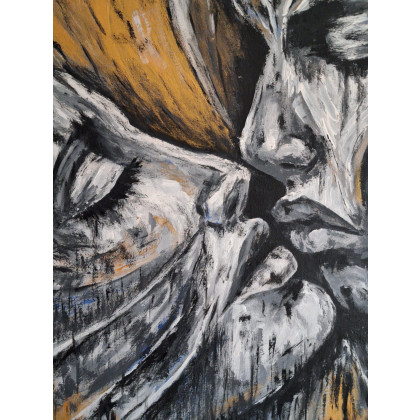 Monika Palichleb - obrazy akryl - Twarze, nr 2, 50x50 cm foto #1