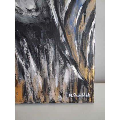 Monika Palichleb - obrazy akryl - Twarze, nr 2, 50x50 cm foto #2