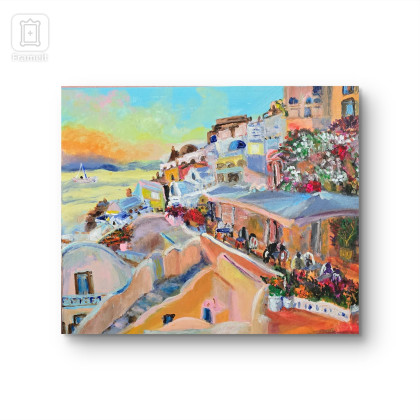 Krystyna Mościszko - obrazy akryl - Santorini na płótnie foto #1