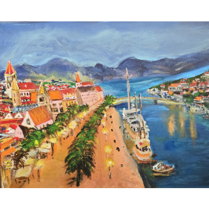 Trogir na płótnie, Krystyna Mościszko, obrazy akryl
