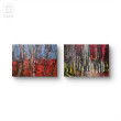 Kompozycja pt. Red woods, akryl, płótno,  100x70x2cm