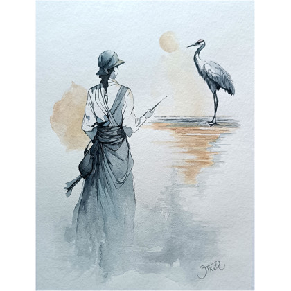 Echo niewidzialnych więzi, Akwarela 24 x 32 cm, Joanna Tomczyk, obrazy akwarela