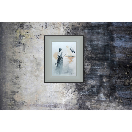 Joanna Tomczyk - obrazy akwarela - Echo niewidzialnych więzi, Akwarela 24 x 32 cm foto #1