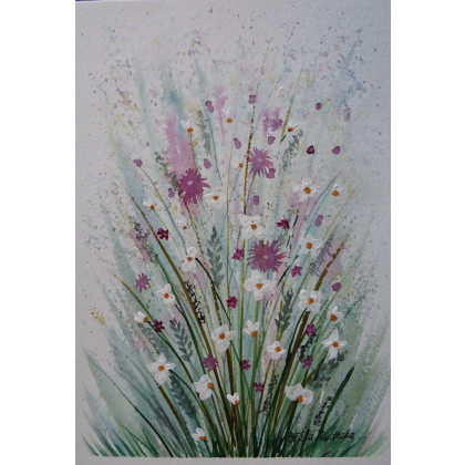 Beata Rudecka - obrazy akwarela - Akwarela Akwarelka Obraz pt.Łączka 2, rozmiar: 210 x 148 mm, foto #4