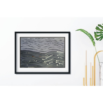 Beata Rudecka - obrazy akwarela - Akwarela Obraz  Abstrakcja pt. Srebrne Myśli 26x18 cm foto #1