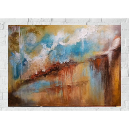 Alchemia barw. Obraz akrylowy rozm. 100 x 140, Aneta Janecka, obrazy akryl
