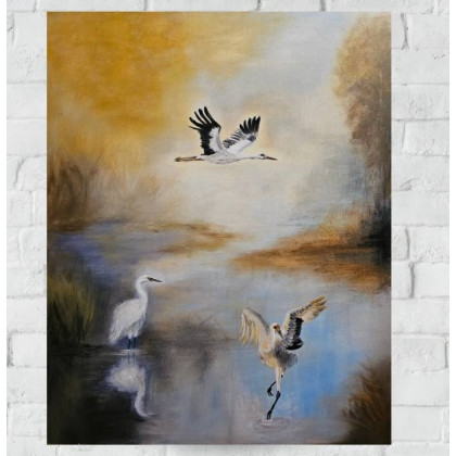Skrzydła o świcie. Obraz akrylowy 60 x 80, Aneta Janecka, obrazy akryl