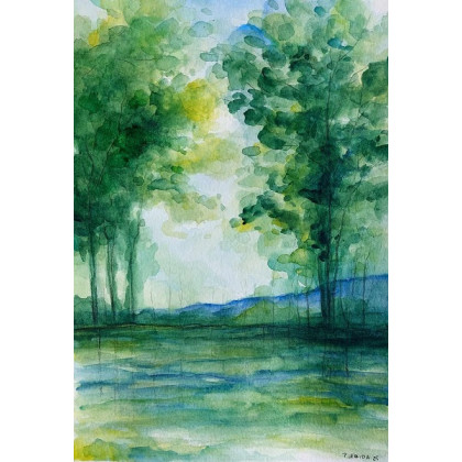 Paulina Lebida - obrazy akwarela - Drzewa-akwarela formatu 25/18 cm foto #1
