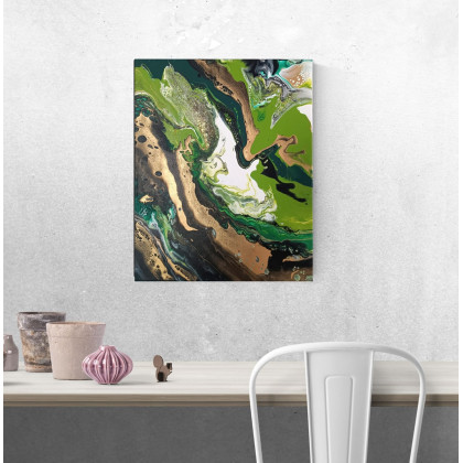 Joanna Bilska - obrazy akryl - DUCH LASU V Abstrakcja ekspresyjna 40x50 cm autorski obraz akrylowy na płótnie foto #4