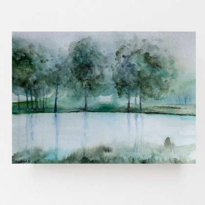 Drzewa-akwarela formatu 18/25 cm, Paulina Lebida, obrazy akwarela