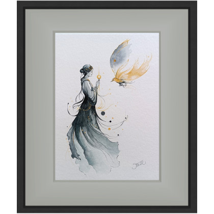 Joanna Tomczyk - obrazy akwarela - W objęciach eteru, Akwarela 24x32 cm foto #4