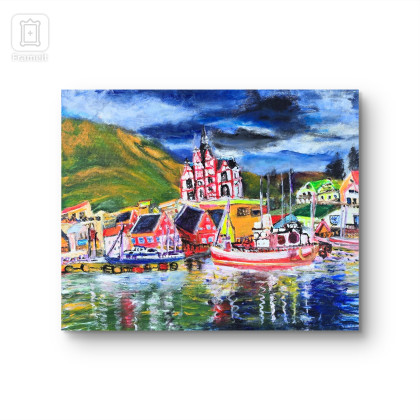 Krystyna Mościszko - obrazy akryl - Islandia na płótnie,  40x50x2 cm. foto #1