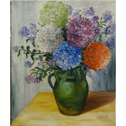 Hortensje, Maria Sularz, obrazy olejne