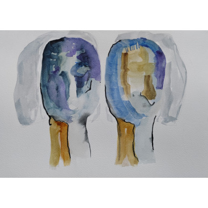 Heads - akwarela, ML, obrazy akwarela