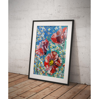 4mara - plakaty - Maki na niebieskim tle – Plakat foto #2