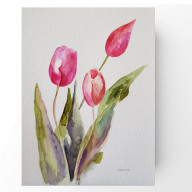 Tulipany -  akwarela formatu 32/24 cm
