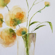 Kwiaty -  akwarela formatu 32/24 cm