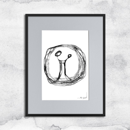 Autorska grafika z ramą - nr 78, Maja Gajewska, grafika tech. mieszana