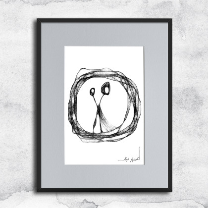 Autorska grafika z ramą - nr 77, Maja Gajewska, grafika tech. mieszana