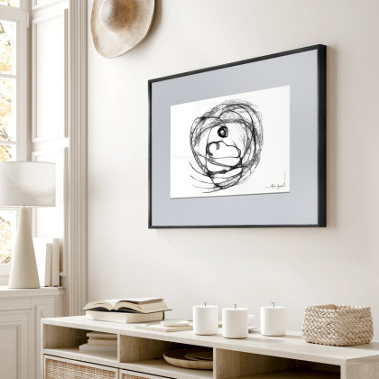 Maja Gajewska - grafika tech. mieszana - Autorska grafika z ramą - nr 36 - matka foto #1