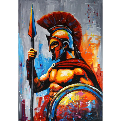 Spartanin 70x100, Rafal Stach, olej + akryl