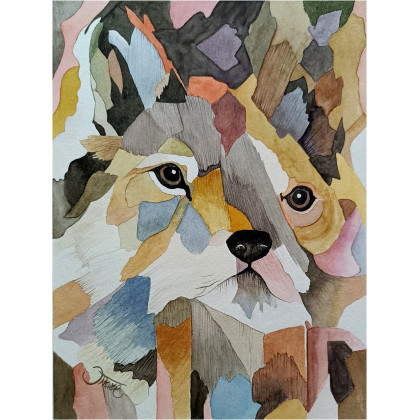 Cztery łapy koloru, Akwarela 24x32 cm, Joanna Tomczyk, obrazy akwarela