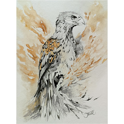 Król przestworzy, Akwarela 24x32 cm, Joanna Tomczyk, obrazy akwarela