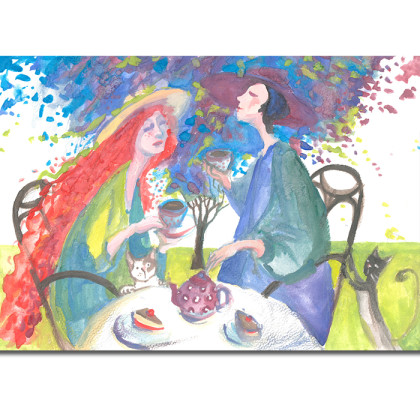 KAWA I CIACHO. Akwarela, Anawa-art, obrazy akwarela