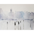 Miasto-  akwarela formatu 24/32 cm