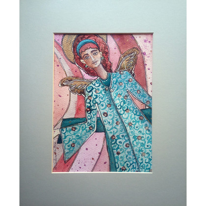 Daria Górkiewicz - obrazy akwarela - Anioł w turkusach foto #2