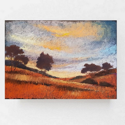 Pejzaż - rysunek  A4 pastelami, Paulina Lebida, pastele suche