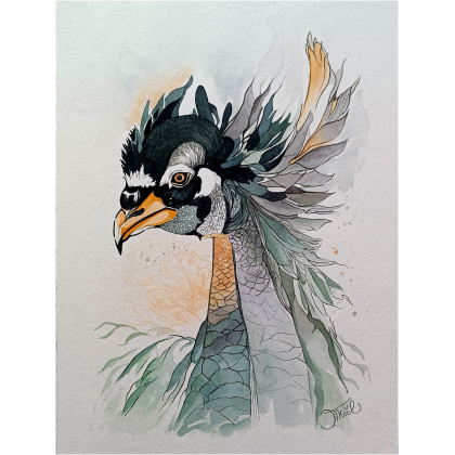 Ptasie spojrzenie, Akwarela 24x32 cm, Joanna Tomczyk, obrazy akwarela