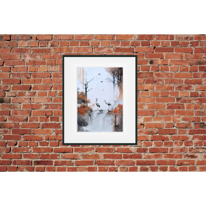 Joanna Tomczyk - obrazy akwarela - Pośród lotu i ciszy, Akwarela 24x32 cm foto #1