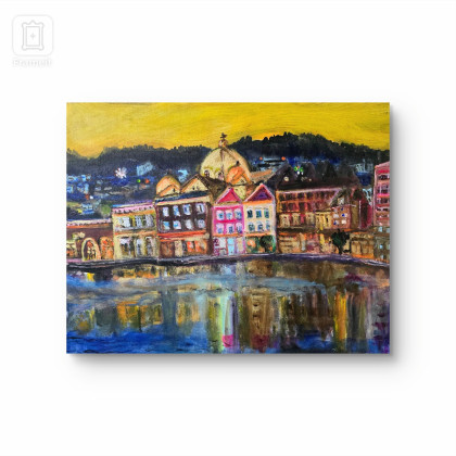 Krystyna Mościszko - obrazy akryl - Grecja Lesbos, na płótnie,  40x50x2 cm. foto #1