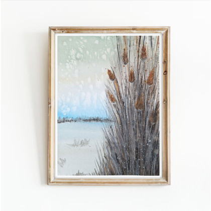 Akwarela 30x40cm. Szuwary, Małgorzata Domańska ART, obrazy akwarela